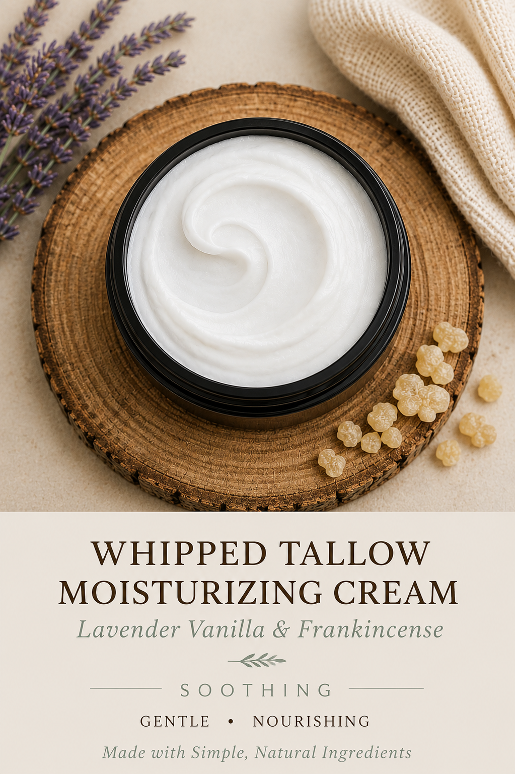 Whipped Tallow Moisturizing Cream Lavender Vanilla